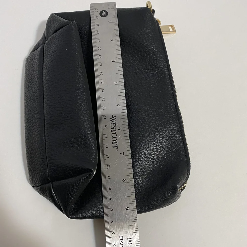Antik Kraft Black‎ Cosmetic Bag with Gold Zipper